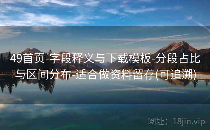 49首页-字段释义与下载模板-分段占比与区间分布-适合做资料留存(可追溯)